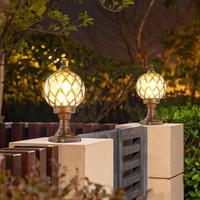 Extérieur Rustique Bronze Solaire LED Colonne Caps Lampes IP65 Étanche Pont Post Borne Éclairage Pelouse Pilier Lumières Pilier
