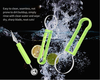 1 Cuillère à éplucher les pastèques en acier inoxydable bleue, séparateur de pulpe, outil de cuisine manuel, gadget