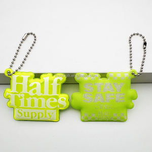 Logotipo personalizado promocional, regalos populares coloridos promocionales para niños, llavero reflectante con colgador fluorescente de alta visibilidad personalizado - Product Image 2