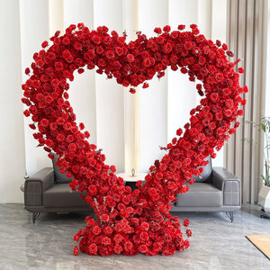 Decoración de Escenario con Soporte de Flores Desmontable en Forma de Corazón de Hierro para Propuesta de Matrimonio y Ceremonia Floral - Product Image 2