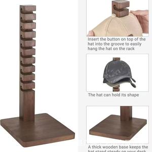Wooden baseball cap <b>stand</b>, wooden <b>hat</b> rack, solid wood desktop baseball cap display rack, baseball cap storage rack - Product Image 1
