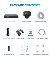 Système de caméra de sécurité IP 4COVR 5MP avec disque dur 2 To, 6x caméras dôme extérieures 5MP IK10 PoE, détection AI des personnes et des véhicules, kit NVR 8 canaux