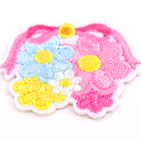 Patch Cluster Bunga Warna Bordir Datar Simpul Pita Merah Muda Biru Kuning Gaun Bunga Patch Bunga Kecil Yang Indah