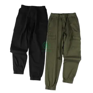 Herren hochdicht Twill Jogginghosen solide Farbe Mehrfachtaschen Baggy Overall für Frühjahr Neuzugang