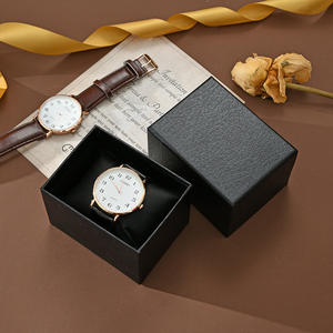 Boîte de montre de couverture de ciel et de terre de haute qualité, emballage en papier Imitation cuir galets, boîte-cadeau pouvant être estampillée à chaud avec LOGO - Product Image 1