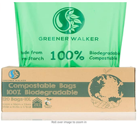 Sacs à ordures en plastique biodégradable 100% écologique personnalisé, sac poubelle compostable