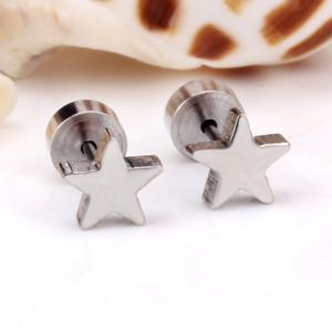 Pendientes de Estrella de Acero Inoxidable Color Dorado, Joyería Punk para Mujeres/Niñas - Product Image 2