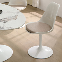Chaise de salle à manger moderne et minimaliste en plastique avec dossier, confortable, pour la détente, chaise Tulipe imperméable