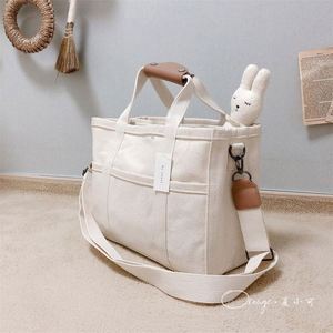 Sac en toile de coton épaisse, style populaire, sac fourre-tout à bandoulière avec poche - Product Image 6