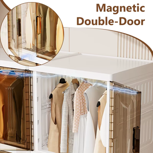 Armoire de rangement pliable en plastique avec couvercle, boîtes de rangement pliables pratiques pour jouets, organiseurs de vêtements - Product Image 3