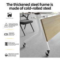 Table de conférence et de formation pliable multifonctionnelle, durable et minimaliste, avec combinaison de chaises, bureau modulaire