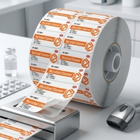 Rouleau d'étiquettes BOPP autocollantes imperméables avec logo personnalisé - Autocollant pour compléments vitaminiques pour l'emballage de flacons médicaux