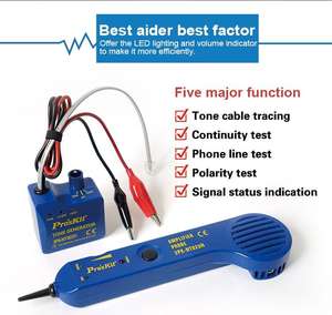 ชุดอุปกรณ์ตรวจสอบเสียงและสาย3PK-NT023N pro'skit สำหรับตรวจจับสาย<span class=keywords><strong>โทรศัพท์</strong></span>และทดสอบการตัดการเชื่อมต่อลัดวงจรในเอเชียและแอฟริกา - Product Image 2