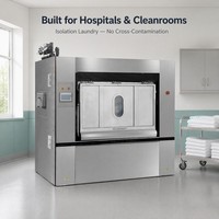 Lave-linge industriel électrique 50 kg pour hôpitaux, barrière anti-poussière, antistatique, isolation sanitaire