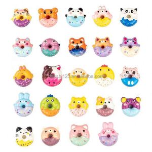 ของเล่นบีบอัดรูปทรงโดนัทหลากสีสัน รูปทรงอะกโซโลลท์ ทำจาก PU บีบแล้วคืนรูปช้าๆ ช่วยคลายเครียด ของเล่นแคปซูลสำหรับเด็กและผู้ใหญ่ - Product Image 1