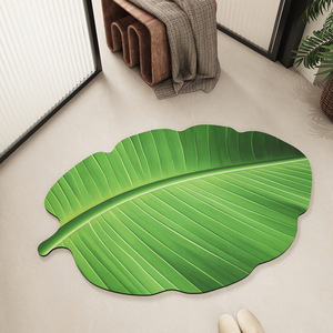 พรมห้องน้ำรูปใบไม้ใยโพลีเอสเตอร์ดูดซับน้ำได้ดี ไม่ลื่น ดีไซน์ทันสมัยสำหรับห้องน้ำ - Product Image 2