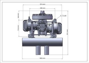 Motor para Dron DLE128HD de 7.4kw, Generador Híbrido Refrigerado por Agua, Kit Eléctrico con Motor de Gasolina - Product Image 6