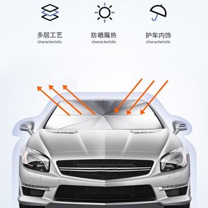 Car Sunshade Front Windshield Titanium Silver Foldable Universal Heat Insulation Protection Cover - Product Image 2