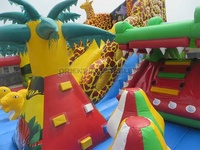 Parque de Atracciones de jungla, jirafa inflable, parque de juegos hinchable