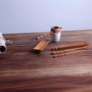 Juego de té de bambú carbonizado para seis personas, herramientas de té Kung Fu, juego de cinco piezas para la ceremonia del té. - Product Image 4