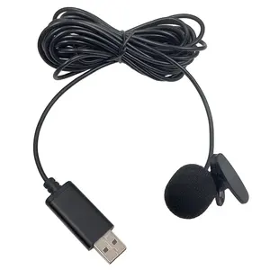 Micrófono USB Lavalier para grabación de estudio, micrófono personalizado con clip y reducción de ruido, para solapa, 7,5 M, 10M, 13M de largo