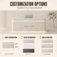 Comptoir de réception octogonal moderne pour hall d'hôtel, salon, clinique, bureau, avec éclairage LED, taille personnalisée