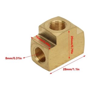 T <span class=keywords><strong>Femelle</strong></span> 8mm hembra T accesorio latón 1/8in rosca conector de tubería de 3 vías para aire agua Gas - Product Image 4