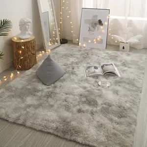 China Supplier Designer Fluffy Rug Soft Memory Foam Living Room Long Pile Floor Carpets Solid Color Faux fur Carpets Area Rugs
