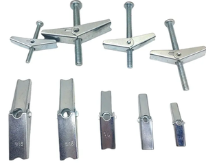 Anclajes de pared hueca de acero galvanizado M4-M12 de 63 mm (2 1/2 pulgadas) con tornillo de máquina, tipo perno de anclaje de resorte, precio de fábrica China - Product Image 1