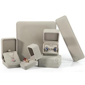 Premium Beige Velvet Jewelry Gift Box With Soft Lining For Rings Necklaces And Pendants Wholesale - Product Image 5