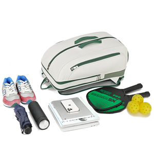 Haute capacité en cuir PU sport Tennis Pickleball <span class=keywords><strong>sac</strong></span> Paddle <span class=keywords><strong>Badminton</strong></span> raquette <span class=keywords><strong>sac</strong></span> <span class=keywords><strong>à</strong></span> <span class=keywords><strong>dos</strong></span> avec ceinture de transport et compartiment <span class=keywords><strong>à</strong></span> chaussures - Product Image 6