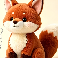 Peluche Renard Personnalisée Mignonne, Animal en Peluche Sur Mesure avec Logo Personnalisé, Rembourrage Coton PP, Poupée Douce 25cm, Cadeau de Fête