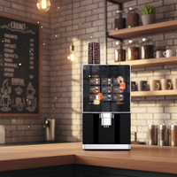 Distributeur automatique de café commercial entièrement automatique pour usage hospitalier, avec code QR, moulin à café, en acier inoxydable, 9 saveurs chaudes différentes