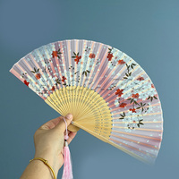 Éventail en bambou fleuri 21*38CM, prix d'usine chinois, pour la danse, les fêtes, les cadeaux et les photos