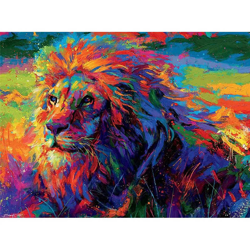 Großhandel Lion Diamond Painting 5D DIY Tier Diamant Stickerei Kits Mosaik Strass des Bildes für Wand kunst Home Decoration