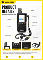 Talkie-walkie portable 4G avec longue autonomie, résistant à l'eau et connectivité intercom longue portée POC