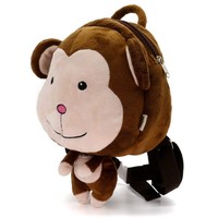 Sac à dos en peluche avec singe de dessin animé, jouet animal en peluche, sac à dos doux pour enfants, Mini sac d'école pour enfants de 1 à 5 ans
