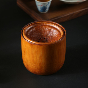Bamboo Tea Basin With Tea Bowl Set Natural Color Eco Friendly For Home Use - Product Image 2