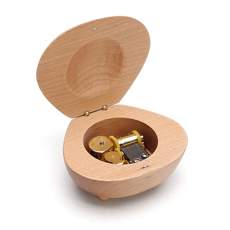 Fashion Wooden Music Box Custom Christmas wood Hand Cranked Music Box Mechanism Engraved Mini Music Boxes