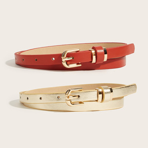Cinture Eleganti Vintage Personalizzate per Donna, Minimaliste e Sottili in <span class=keywords><strong>Ecopelle</strong></span> con Fibbia in Lega Dorata - Product Image 2