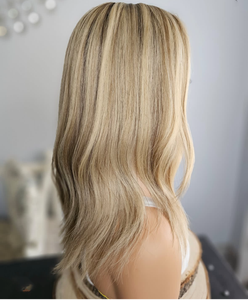 Tóc giả full lace frontal closure chất lượng cao, tóc highlight màu vàng sáng, sóng lơi, tóc người châu Âu, cùng nguồn gốc, lớp biểu bì thẳng hàng. - Product Image 4