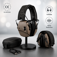Casque tactique de protection auditive électronique pour le tir, avec coussinets en gel doux, pour une utilisation prolongée et la protection auditive des adultes
