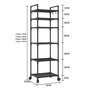 Estante de <span class=keywords><strong>Cocina</strong></span> Multiusos Resistente, Carro de Almacenamiento, Estante de Exhibición de Metal, Soporte Móvil para Almacenamiento, Estanterías - Product Image 3