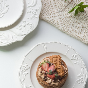 American Rilievo giglio della valle serie pizzo in ceramica occidentale cibo piatto di Pasta piatto da Dessert piatto profondo per la casa - Product Image 3