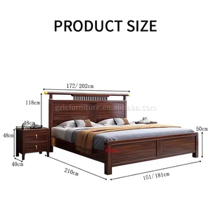 Base de <span class=keywords><strong>Cama</strong></span> Moderna King/Queen con <span class=keywords><strong>Cajones</strong></span> de Almacenamiento de Madera Maciza y Respaldo Alto para Dormitorio Familiar u Hotel - Product Image 6