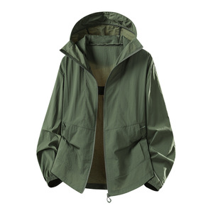 Nueva Chaqueta con Capucha para Hombre, Protección Solar UPF50, 100% Nailon, Ligera, de Secado Rápido, Corte Holgado, Perfecta para Bloquear el Sol - Product Image 3