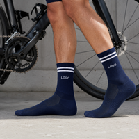Chaussettes de cyclisme personnalisées avec logo, chaussettes de sport athlétiques respirantes en maille avec coussinets, chaussettes de vélo OEM en gros