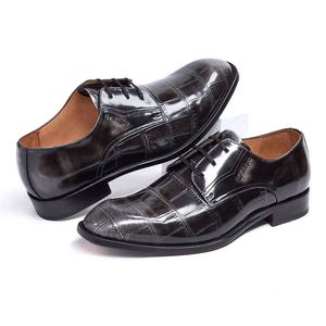 Zapatos Formales de Negocios de Cuero Repujado para Hombre de Alta Calidad, Talla Grande, con Cordones, Oxfords Elegantes, Zapatos de Cuero para Caballero - Product Image 1
