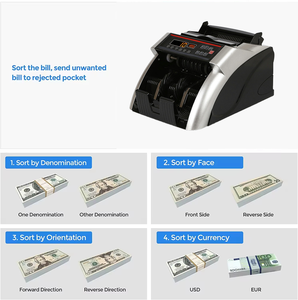 Contador de Billetes FJ-08B de Equipo Financiero con Conteo Automático Multidivisa en Color Plata y Negro - Product Image 6