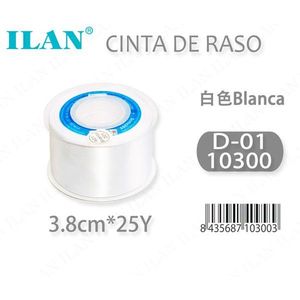 Ruban en satin 3,8 cm 25Y Blanc D01 - Product Image 3